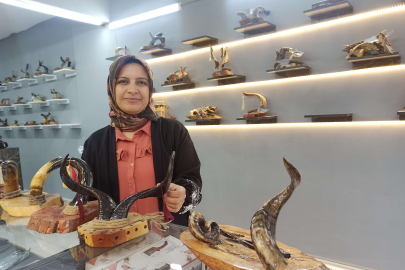 Mezbahadan çıkan boynuzlar süs eşyasına dönüşüyor